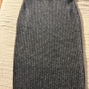 Max Studio Charcoal Ribbed Pencil Skirt